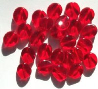 25 12mm Red Twisted Disk Beads